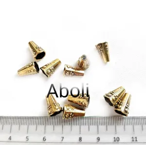 Golden bead caps 12 mm metal beadcaps MBCG08 10 gm