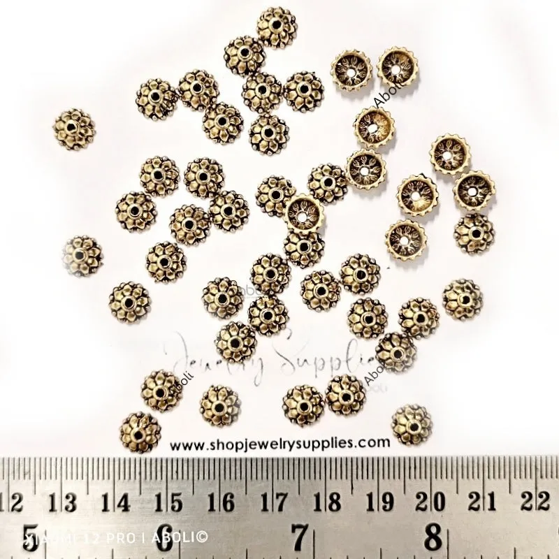 Golden bead caps 9 mm metal beadcaps  MBCG22 10 gm