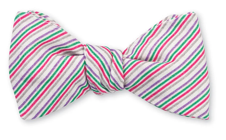 Gray/Pink Avondale Stripes Bow Tie - B5017