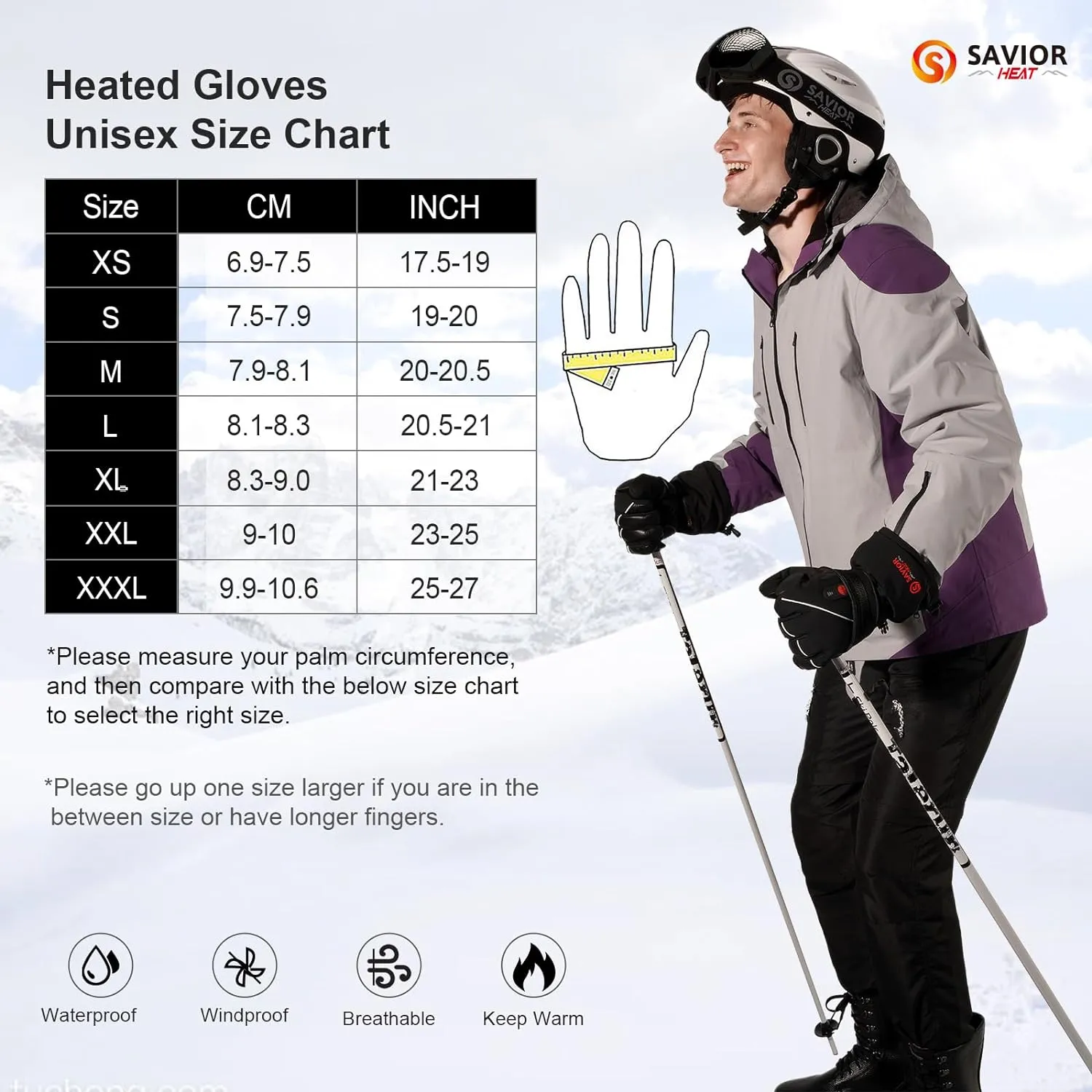 Heated Gloves for Men Women, Rechargeable Electric Heated Gloves