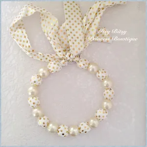 Ivory and gold satin Necklace