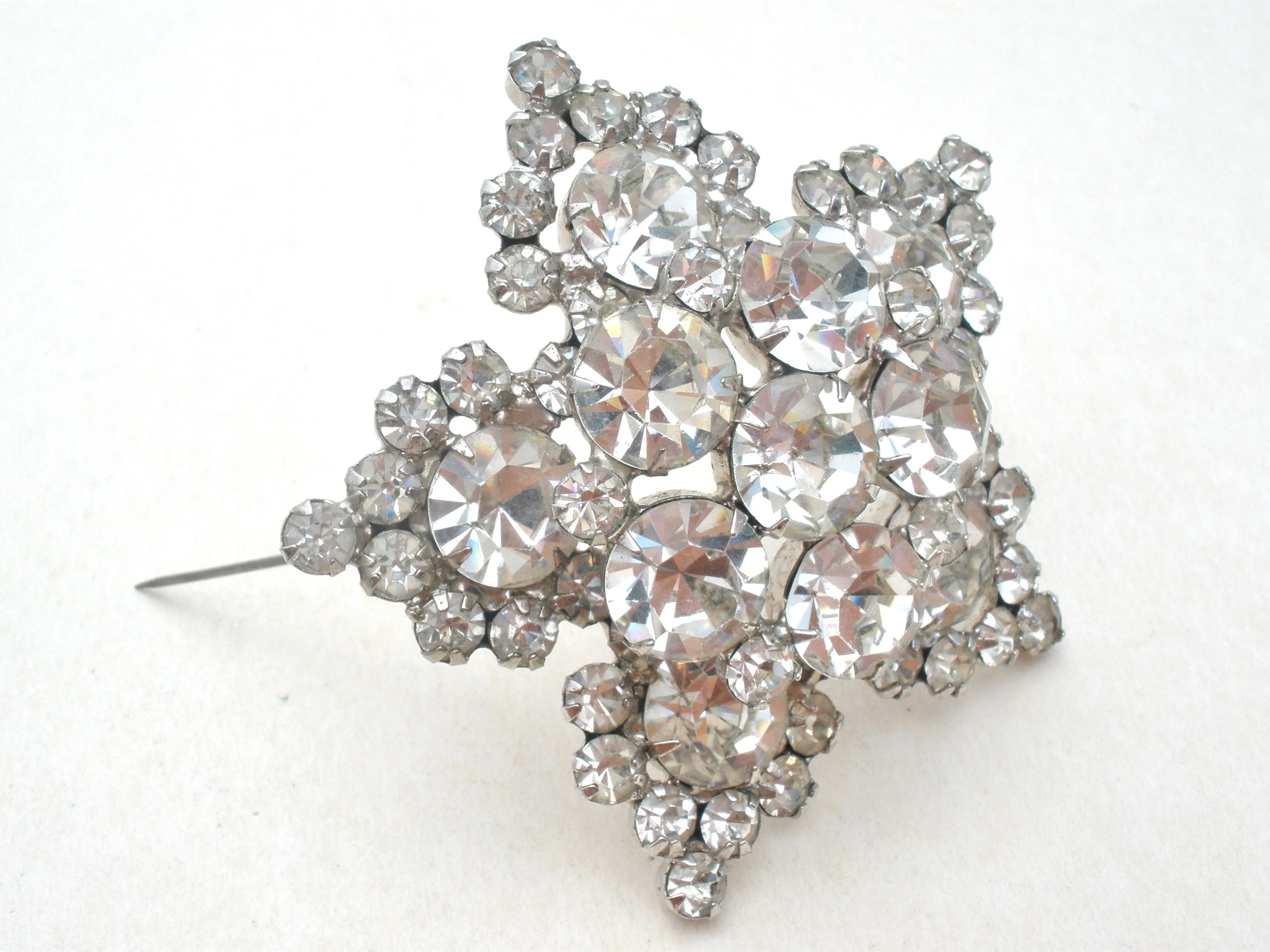 Juliana Clear Rhinestone Star Brooch Pin Vintage