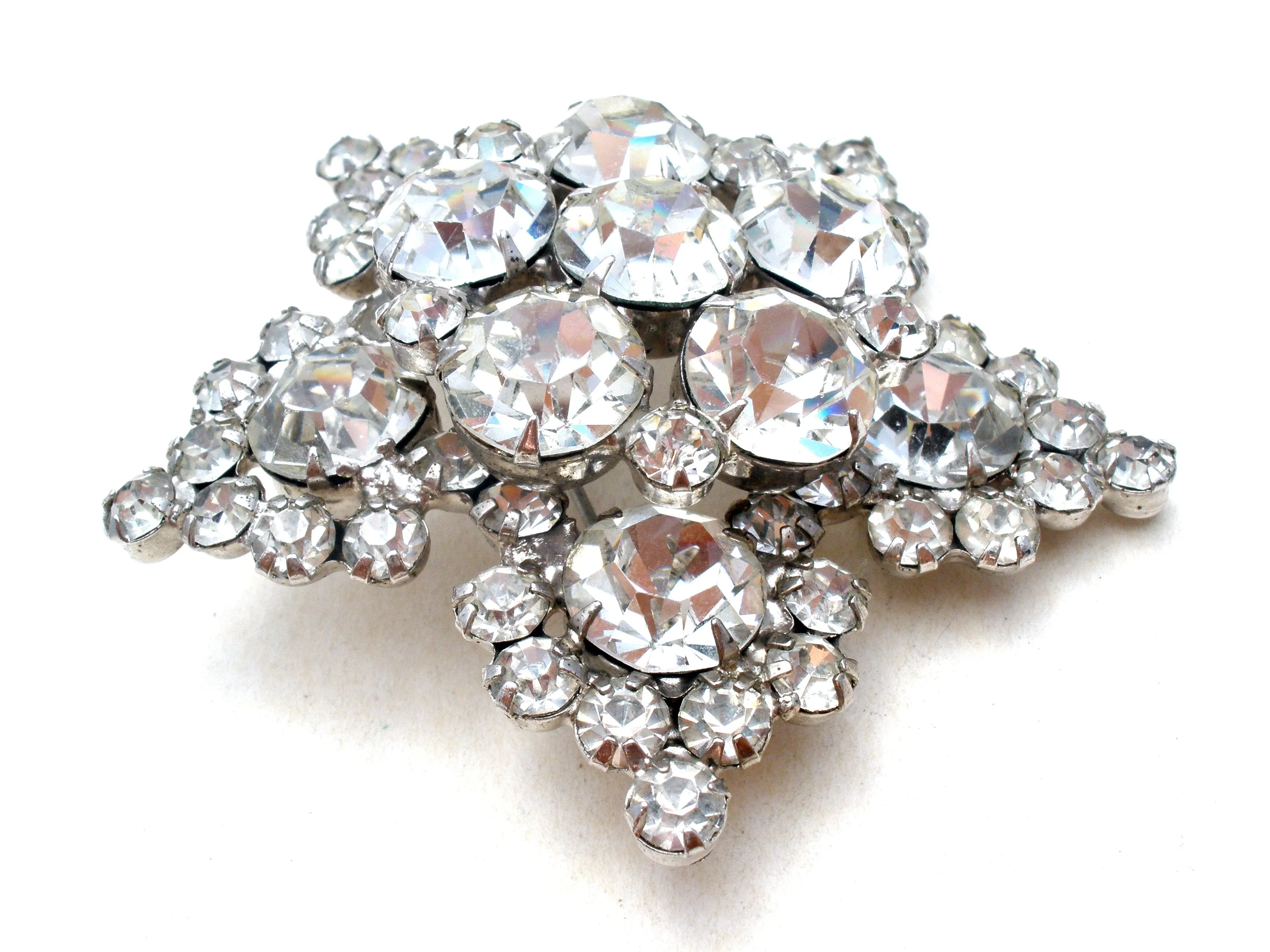 Juliana Clear Rhinestone Star Brooch Pin Vintage