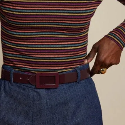 King Louie - Patent belt 95 (Cabernet Red)