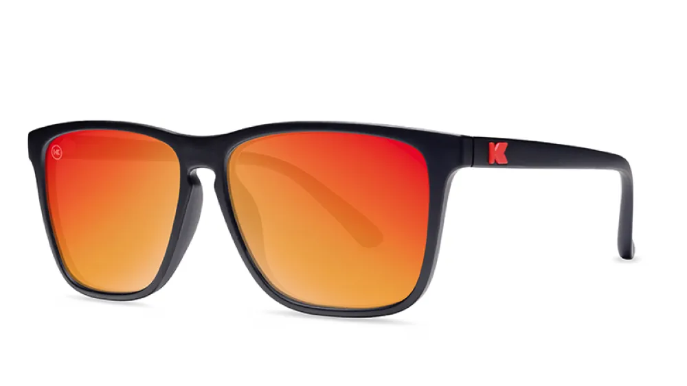 Knockaround Fast Lanes Matte Black Frame - Red Sunset Lens - Polarized Sunglasses