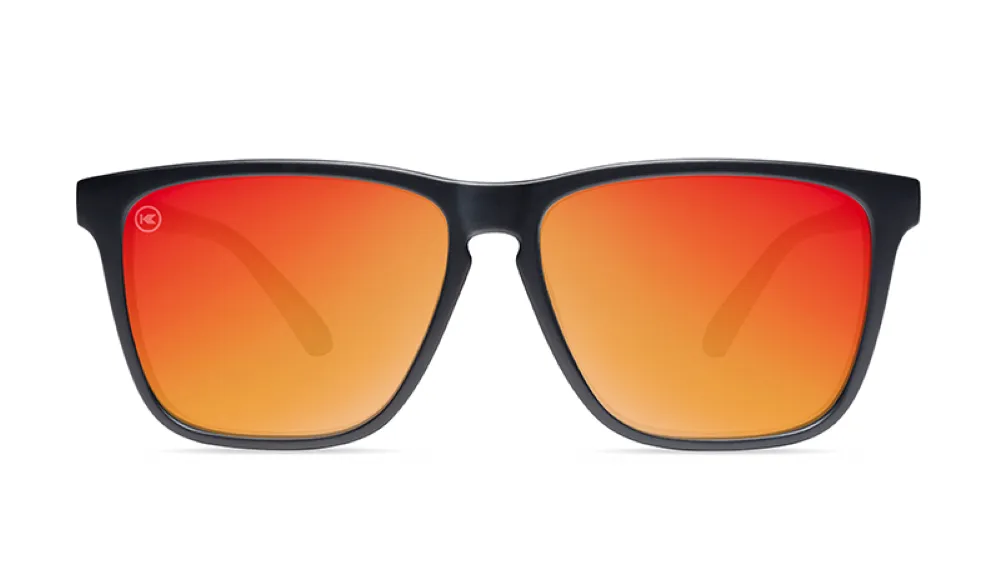 Knockaround Fast Lanes Matte Black Frame - Red Sunset Lens - Polarized Sunglasses