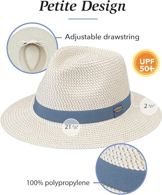 Lexie Petite Fedora Sun Hat for Women with Small Heads 50  UPF Sun Protection