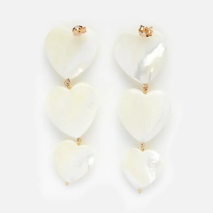 Lots of Love Mother of Pearl Heart Earrings