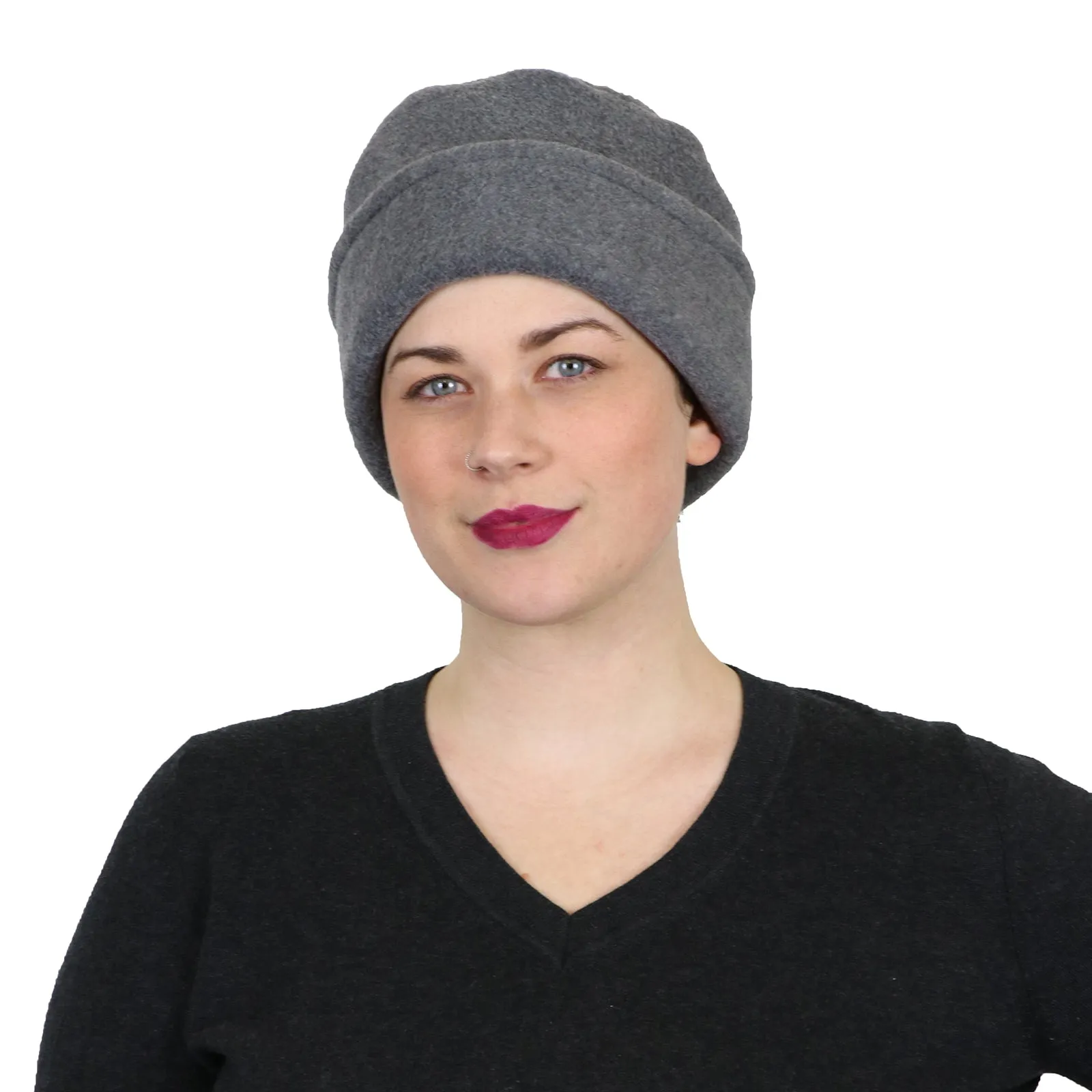 Luxury Fleece Pillbox Hat for Women Chemo Hat