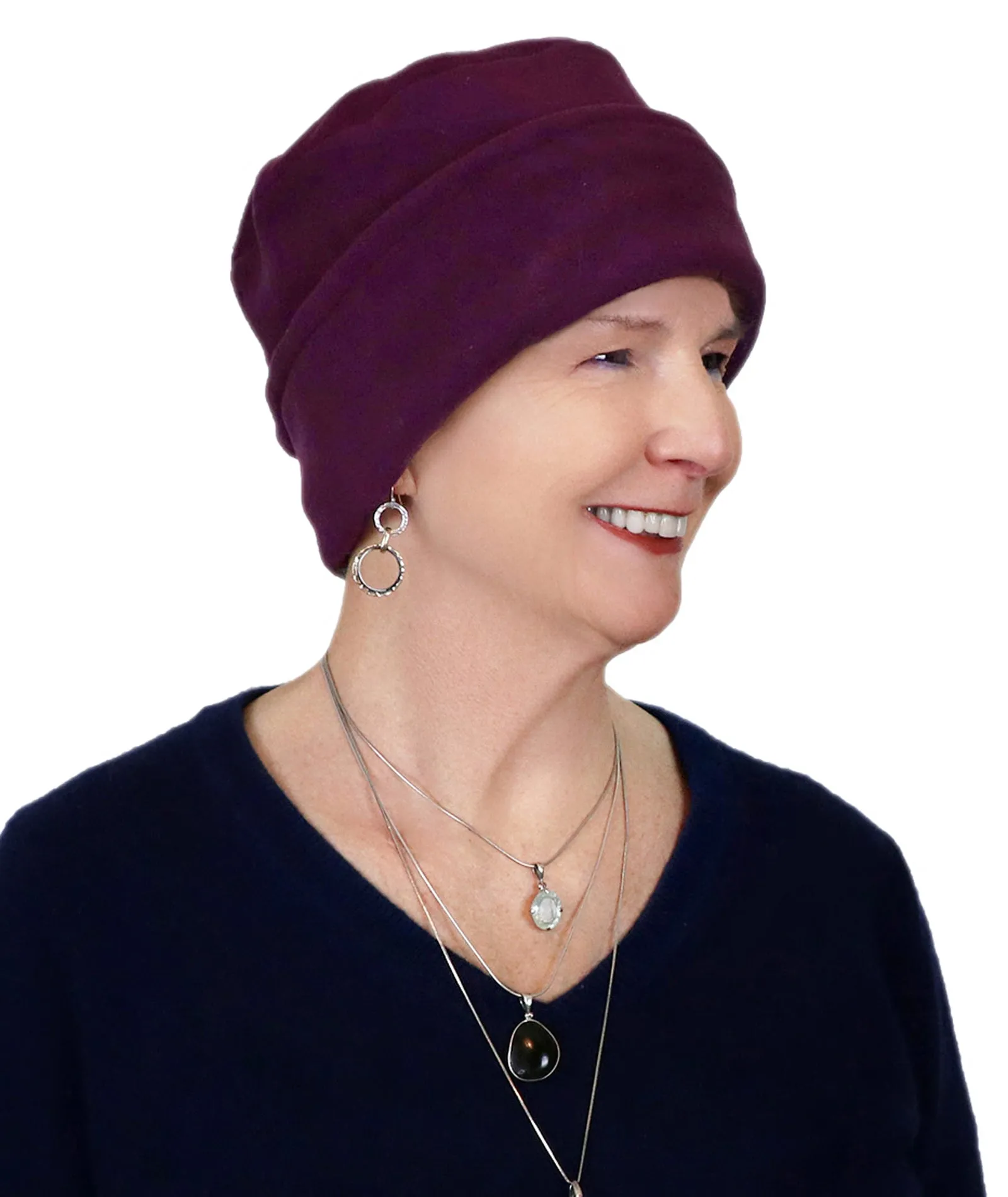 Luxury Fleece Pillbox Hat for Women Chemo Hat