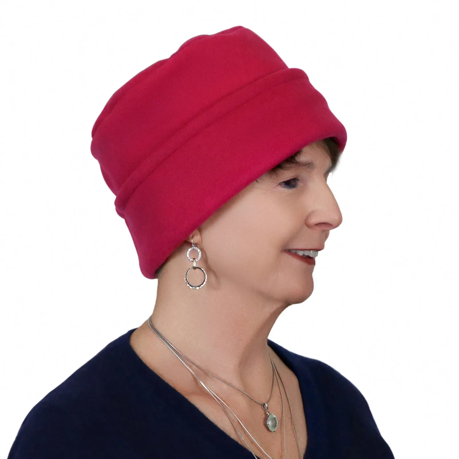 Luxury Fleece Pillbox Hat for Women Chemo Hat