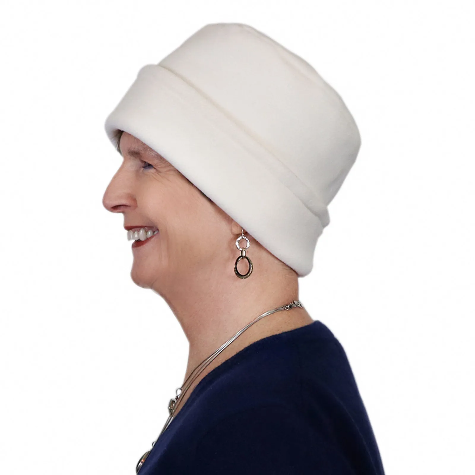 Luxury Fleece Pillbox Hat for Women Chemo Hat