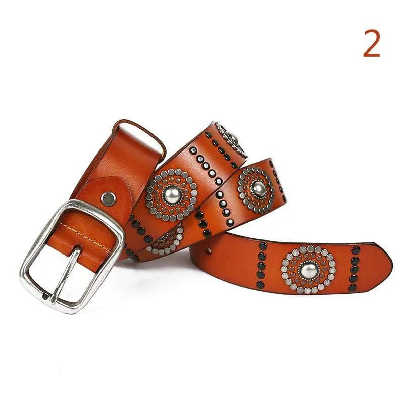 Men's Gothic Belts With Circle Rivets