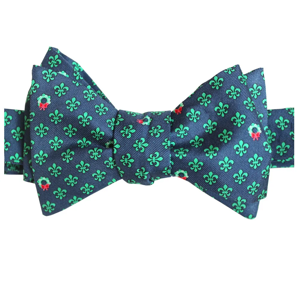 Midnight Navy Boys' Christmas Fleur de Lis Bow Tie