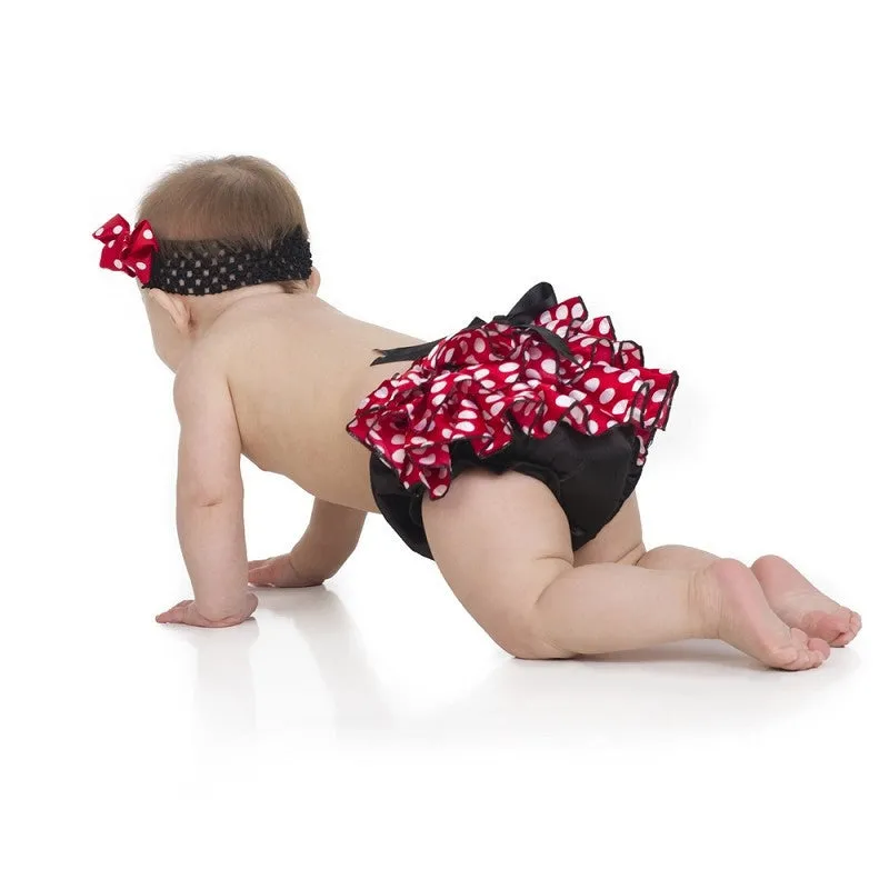 Minnie Print Satin Ruffle Bum