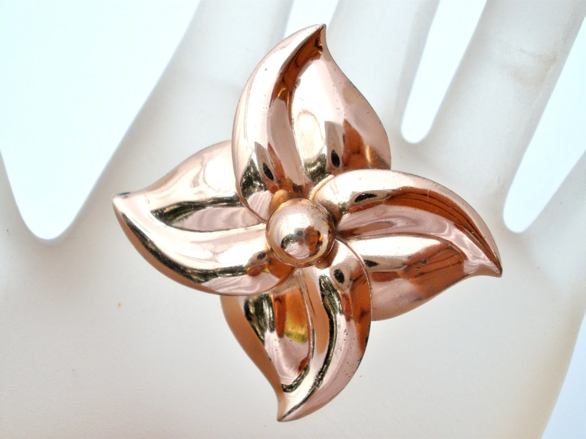 Napier Rose Gold Washed Sterling Silver Flower Brooch Pin