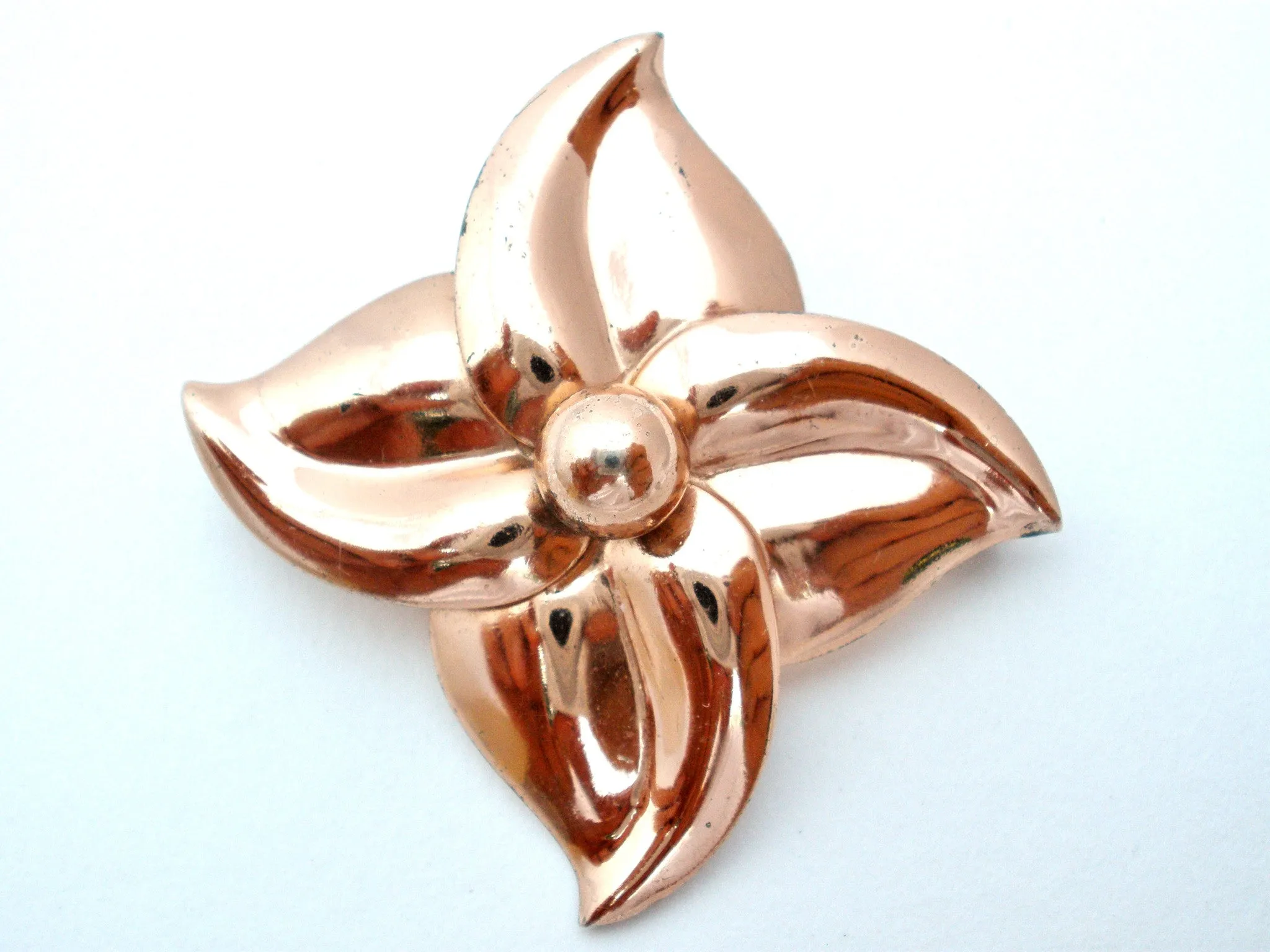 Napier Rose Gold Washed Sterling Silver Flower Brooch Pin