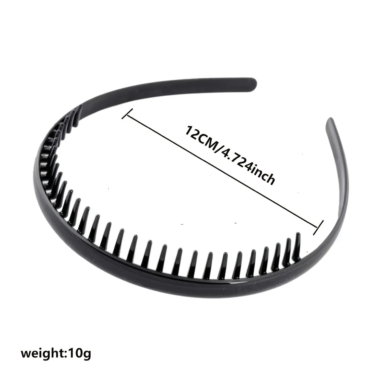 NonSlip Plastic Headbands for Women with Comb Teeth