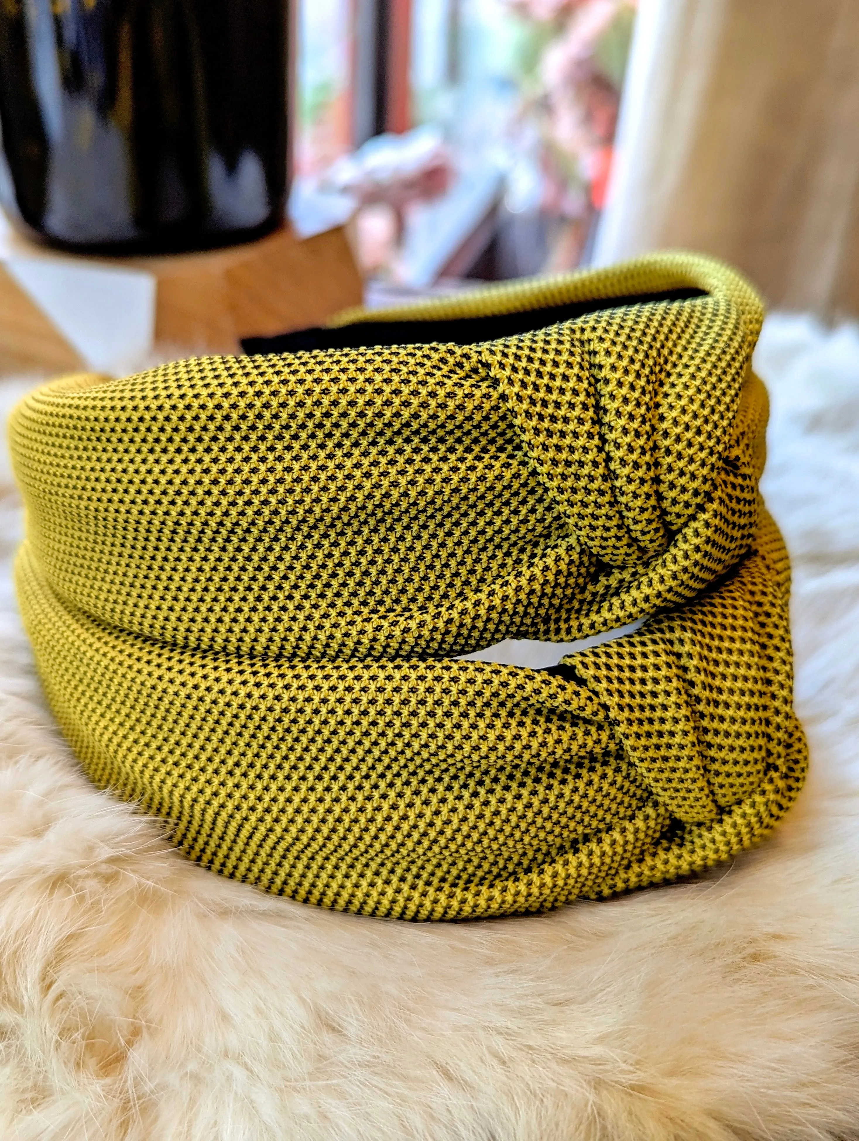 Nuance Chartreuse Dotted Knot Headband