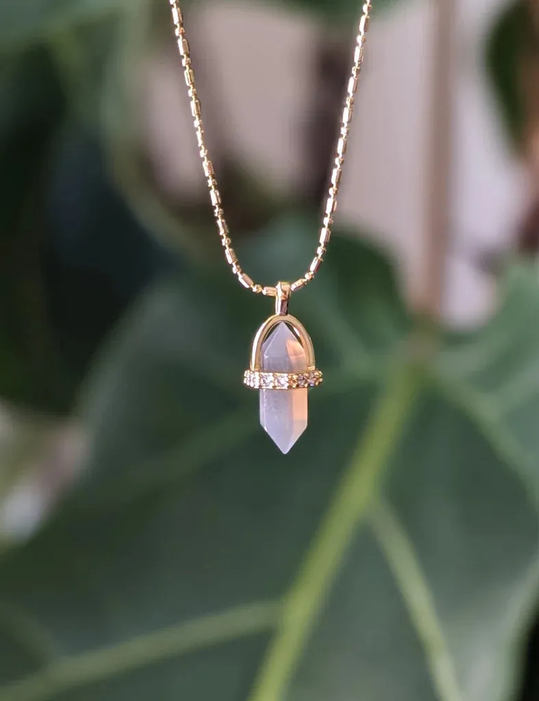 Nuance Mini Crystal Point Charm Necklaces