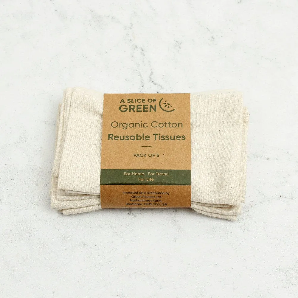 Organic Cotton Reusable Tissues - Pack of 5