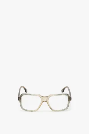 Oversized Square Opticals In Vintage Shaded Grey