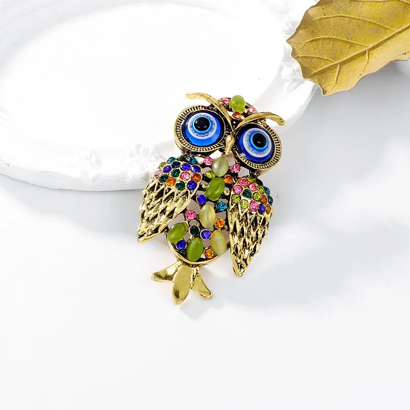 Owl Brooch Corsage Crystal Brooches