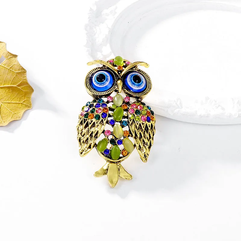 Owl Brooch Corsage Crystal Brooches