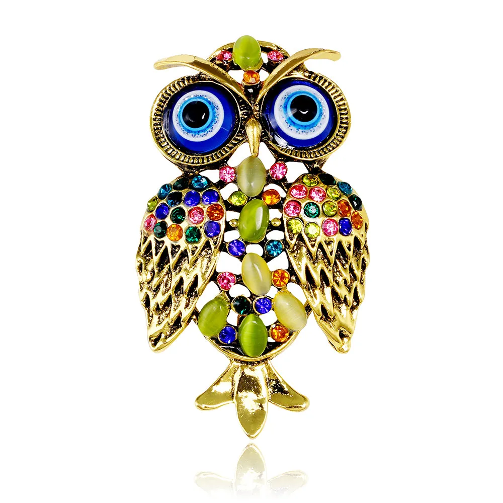 Owl Brooch Corsage Crystal Brooches