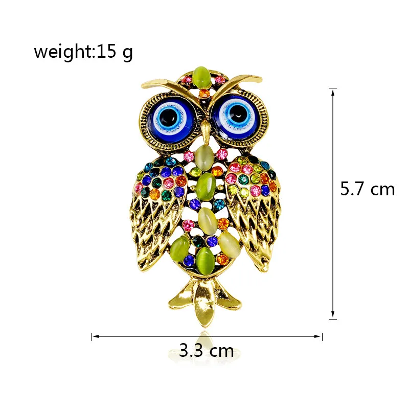 Owl Brooch Corsage Crystal Brooches