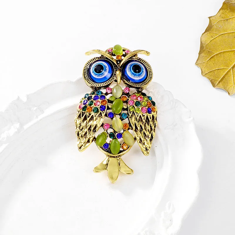 Owl Brooch Corsage Crystal Brooches