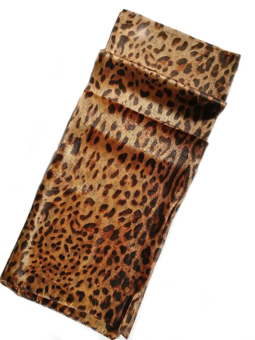 Rainbow Range| Long Silk Scarf Leopard Brown