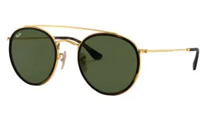 Ray-Ban Round Double Bridge Non-Polarized Sunglasses - Gold/G-15 Green