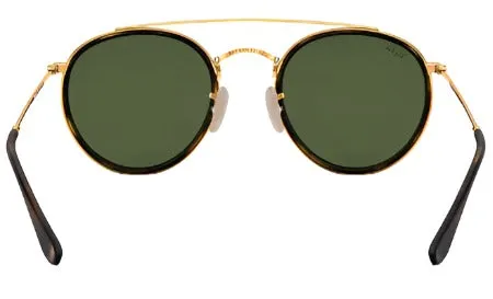 Ray-Ban Round Double Bridge Non-Polarized Sunglasses - Gold/G-15 Green