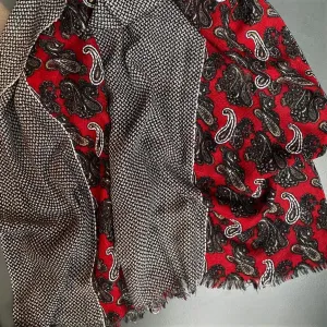 Red Paisley Pure Wool Scarf by Ombre London