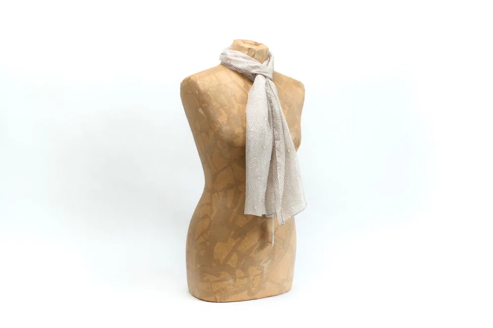 Silk Scarf - Spiral Taupe