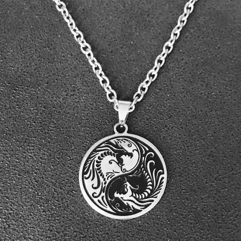 SISSLIA Wholesale Round Zodiac Pendant Chain Necklaces Jewelry Stainless Steel Necklaces For Men Women