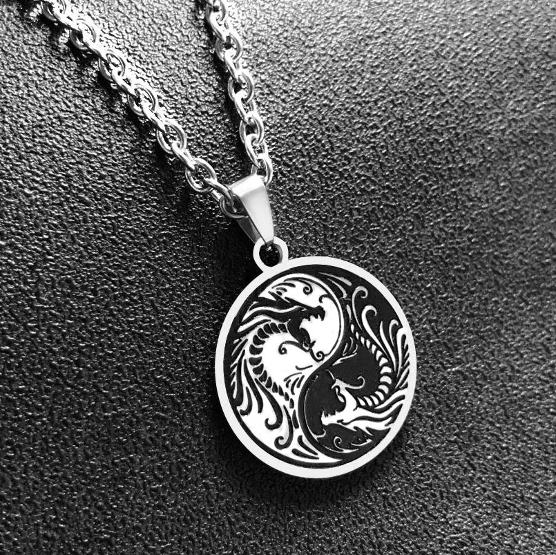 SISSLIA Wholesale Round Zodiac Pendant Chain Necklaces Jewelry Stainless Steel Necklaces For Men Women