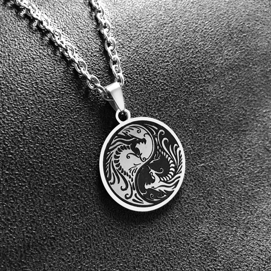 SISSLIA Wholesale Round Zodiac Pendant Chain Necklaces Jewelry Stainless Steel Necklaces For Men Women