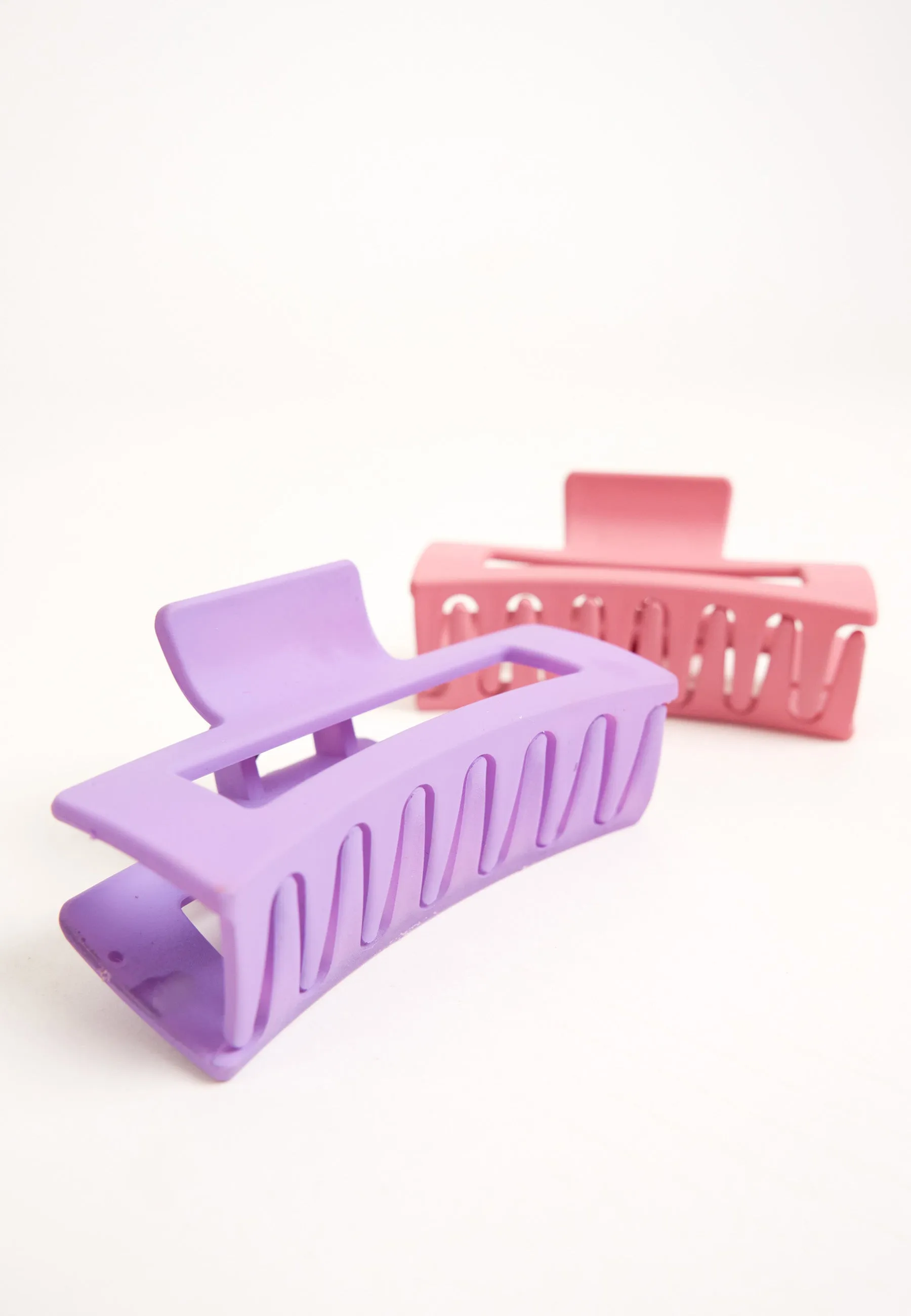 Square Hair Clip Multipack in Lilac and Pink