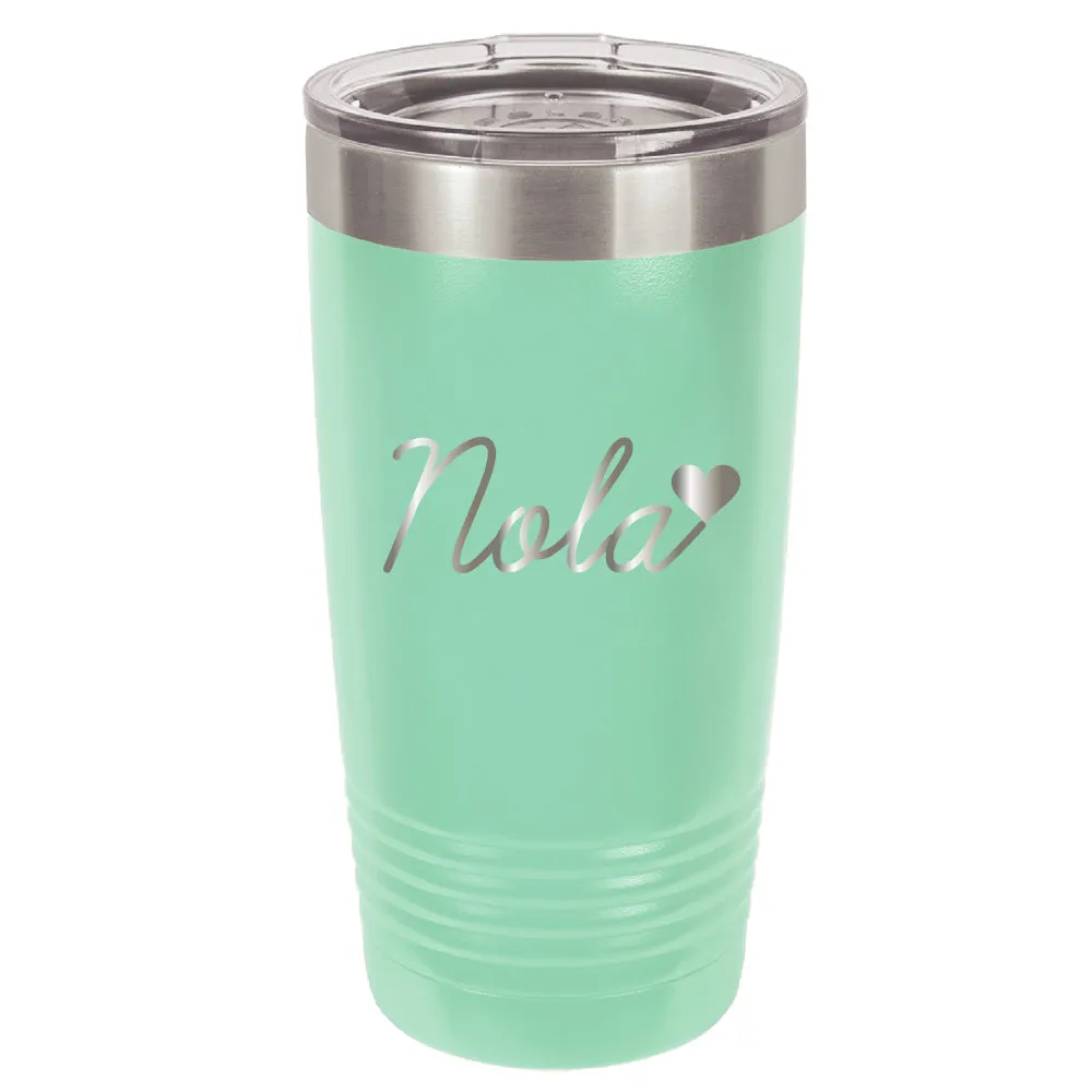 Stainless Steel NOLA Heart Coffee Tumbler