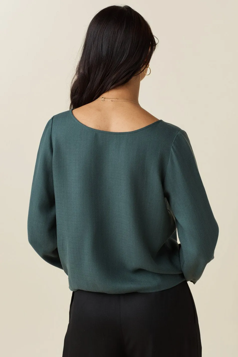 The Gathered Sleeve Wrap Top