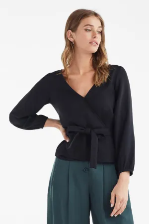 The Gathered Sleeve Wrap Top