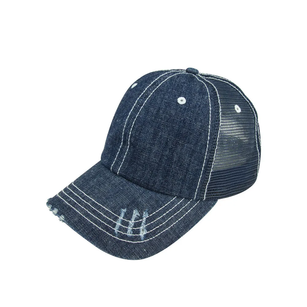 TopHeadwear Herringbone Cotton Twill/Mesh Cap