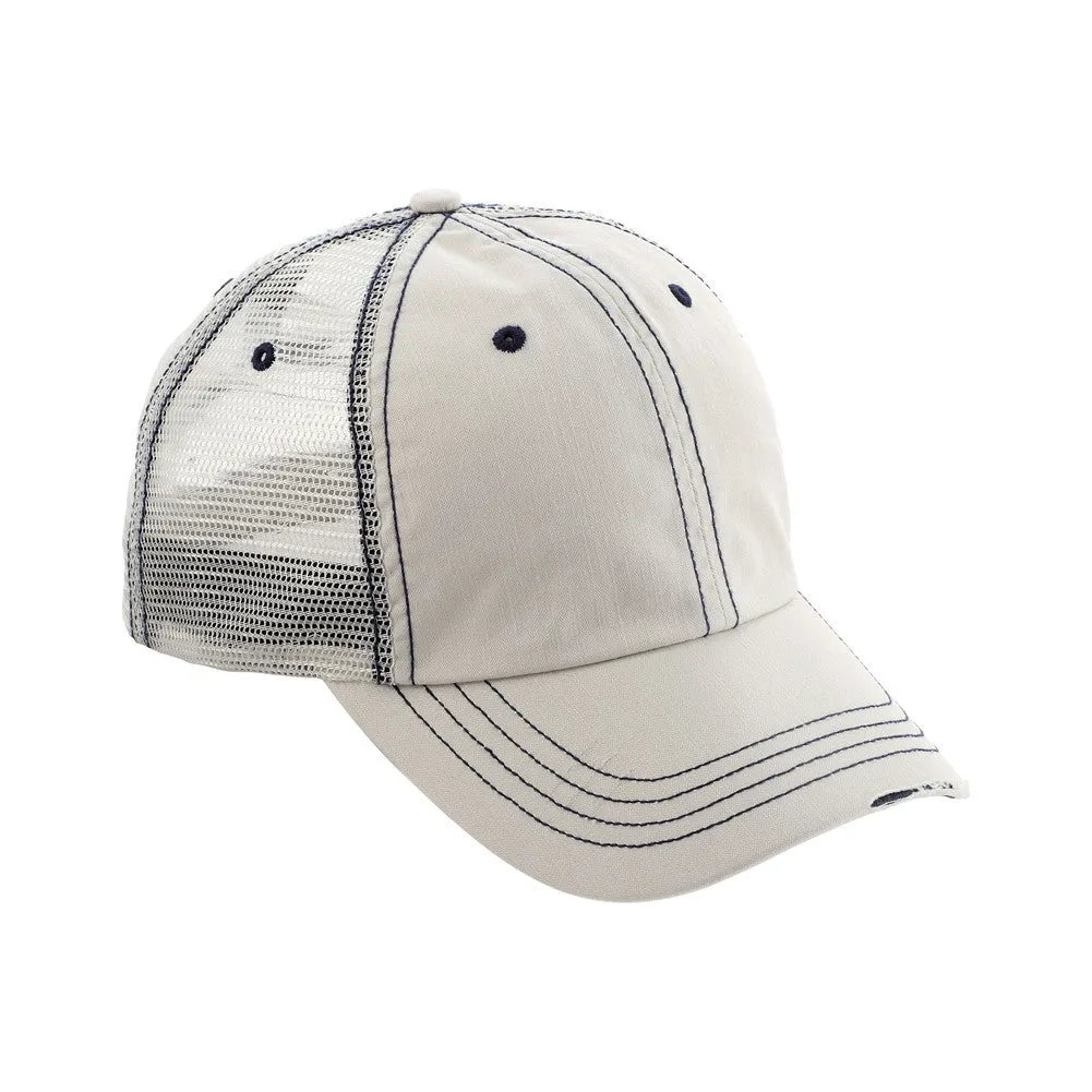 TopHeadwear Herringbone Cotton Twill/Mesh Cap