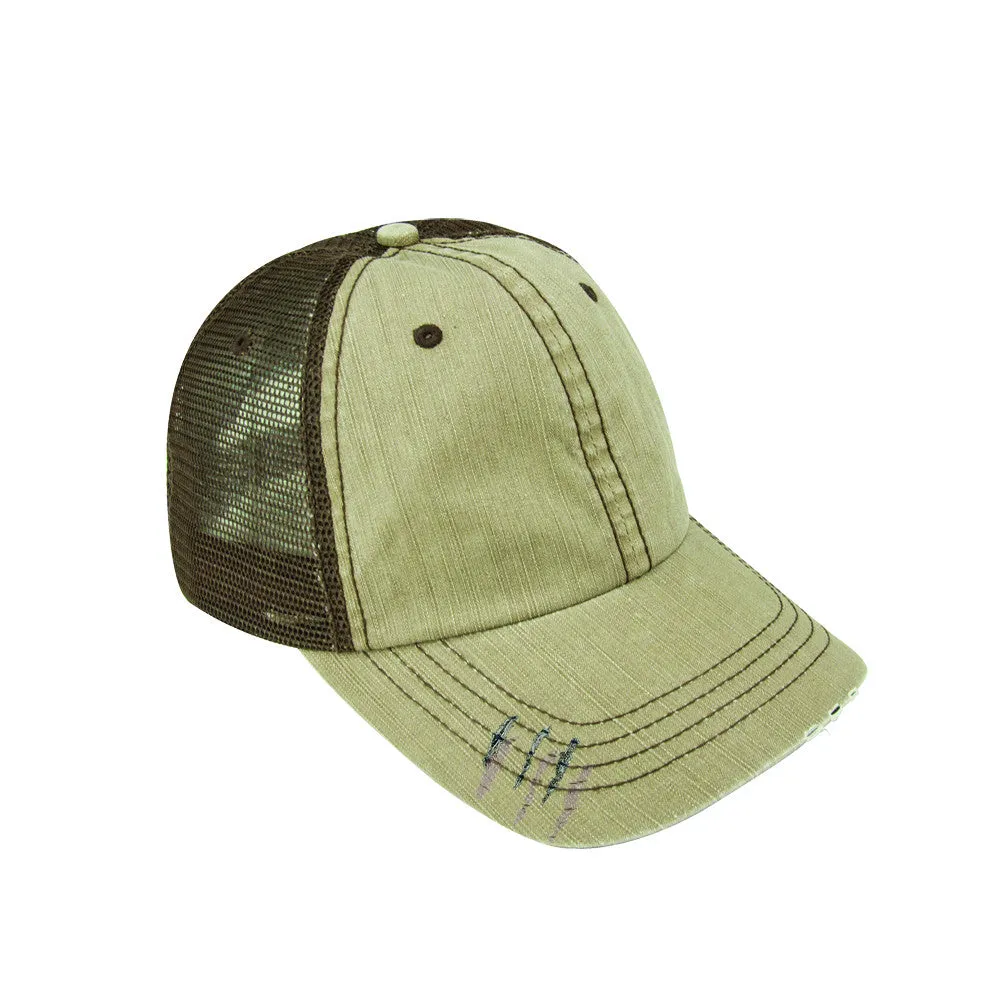 TopHeadwear Herringbone Cotton Twill/Mesh Cap