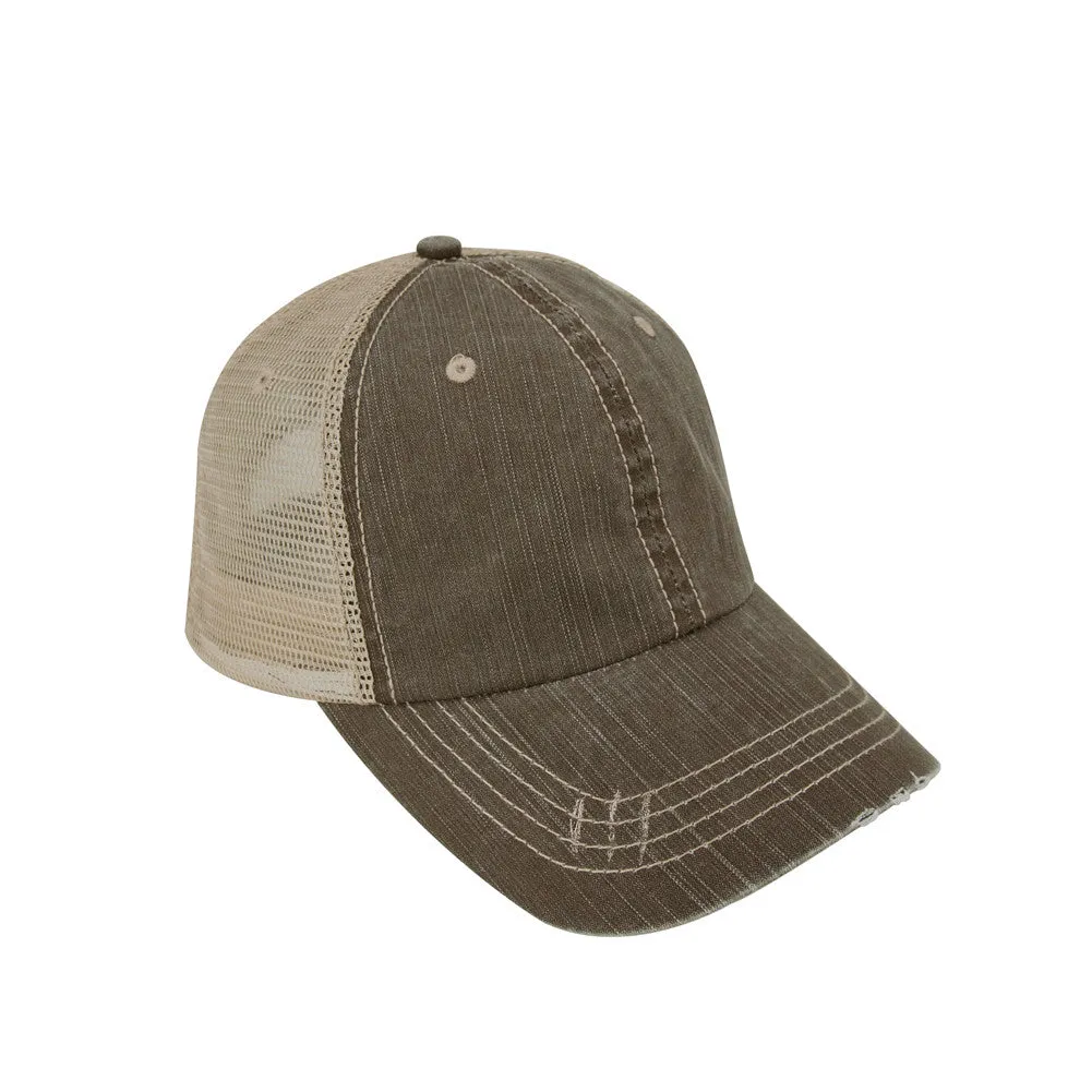 TopHeadwear Herringbone Cotton Twill/Mesh Cap