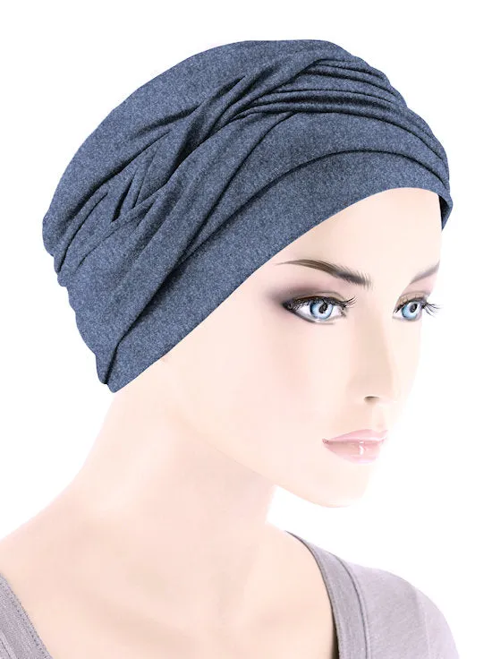 TWIST-DENIM#Twisty Turban in Buttery Soft Denim