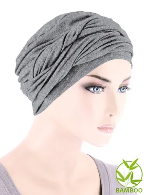 TWISTBB-HEATHERGRAY#Bamboo Twisty Turban in Heather Gray