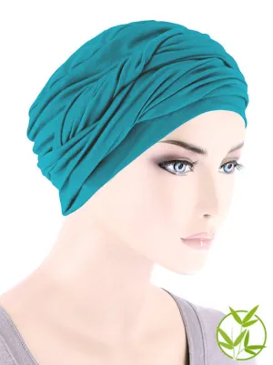 TWISTBB-LTTEAL#Bamboo Twisty Turban in Light Teal